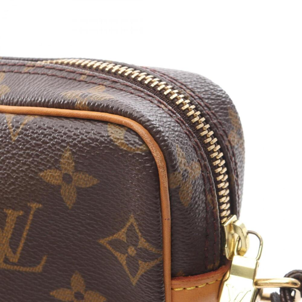 LOUIS VUITTON Authentic Brown Monogram Leather Clutch Bag - Picture 8 of 9